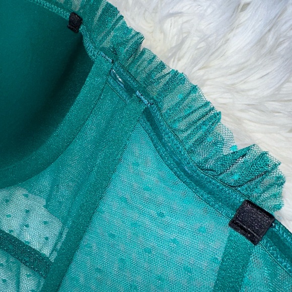 [ VS ] Dream Angels Emerald Convertible Strapless Dotted Mesh Corset Top Bra - Picture 8 of 15